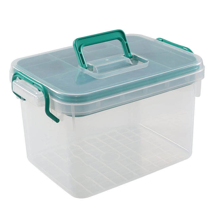 Vababa Clear First Aid Box, Plastic Storage Container with Locking Lid & Handle - Image 1